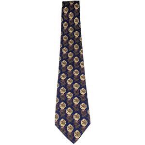 SALVATORE FERRAGAMO 100% Silk Tie Equestrian Horses Jockey Made in Italy ~ Blue